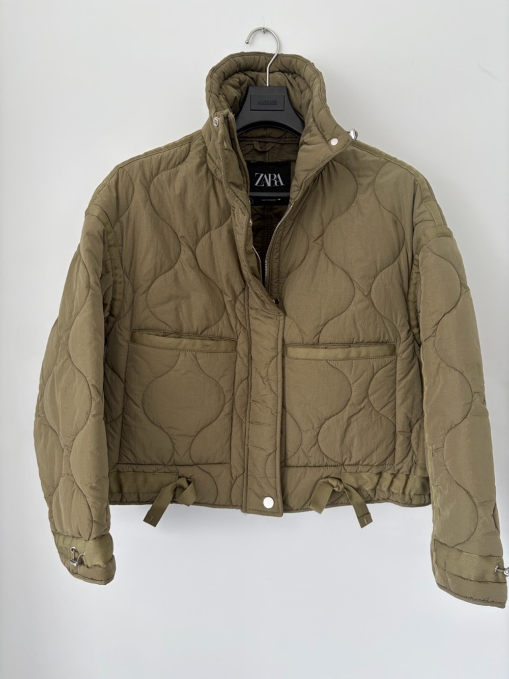 ZARA Quilted Olive Cropped Jacket